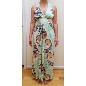 Maxi Halter Dress Boho Hippie Pattern S